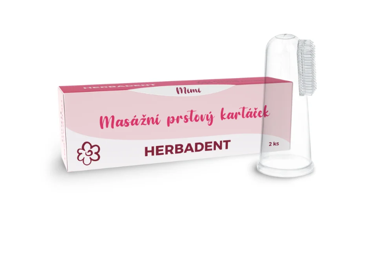 HERBADENT MIMI masážní prstový kartáček v krabičce 2 ks