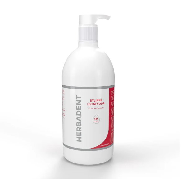 HERBADENT PROFESSIONAL bylinná ústní voda s CHX (0,12 %) 1000 ml