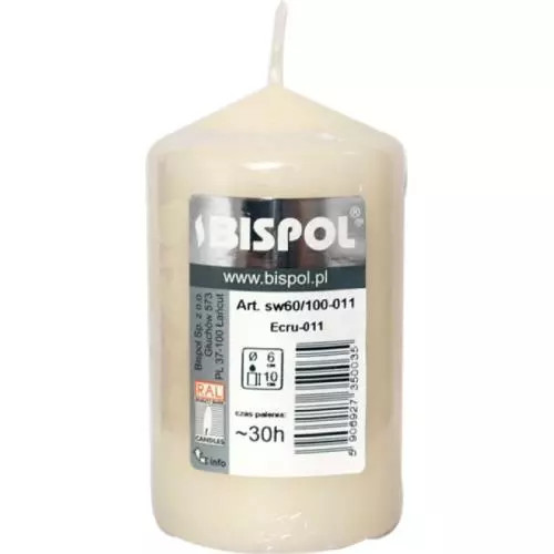 Bispol svíčka válec 60/100 ivory a1 011 1ks