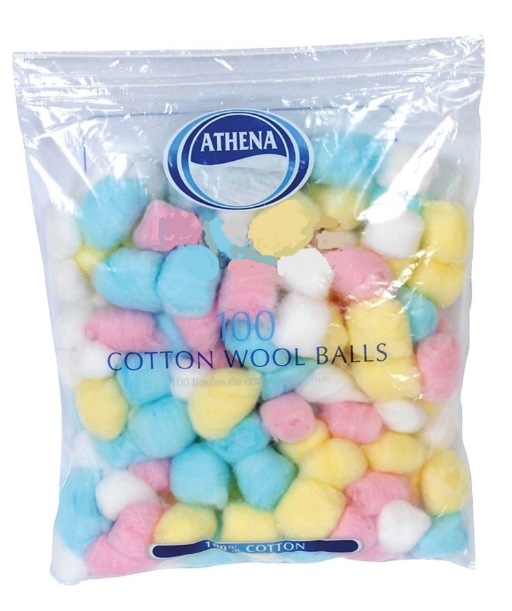 Athena Guangdong, Cosmetic Manufacturer Co., Ltd.PCR Athena vatové chomáčky barevné 100ks