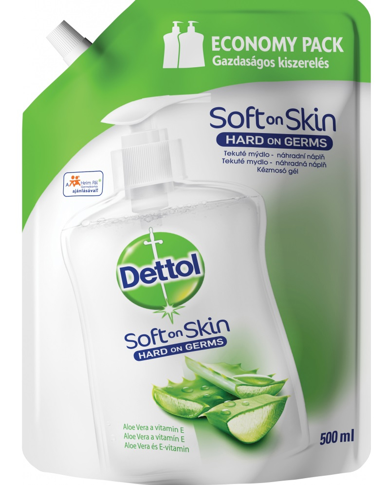 Dettol Aloe Vera Hydratující antibakteriální tekuté mýdlo náhradní náplň 500 ml