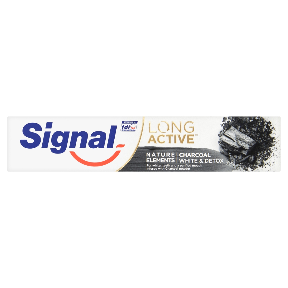 Signal Long Active Naturals Elements Charcoal White zubní pasta 75 ml