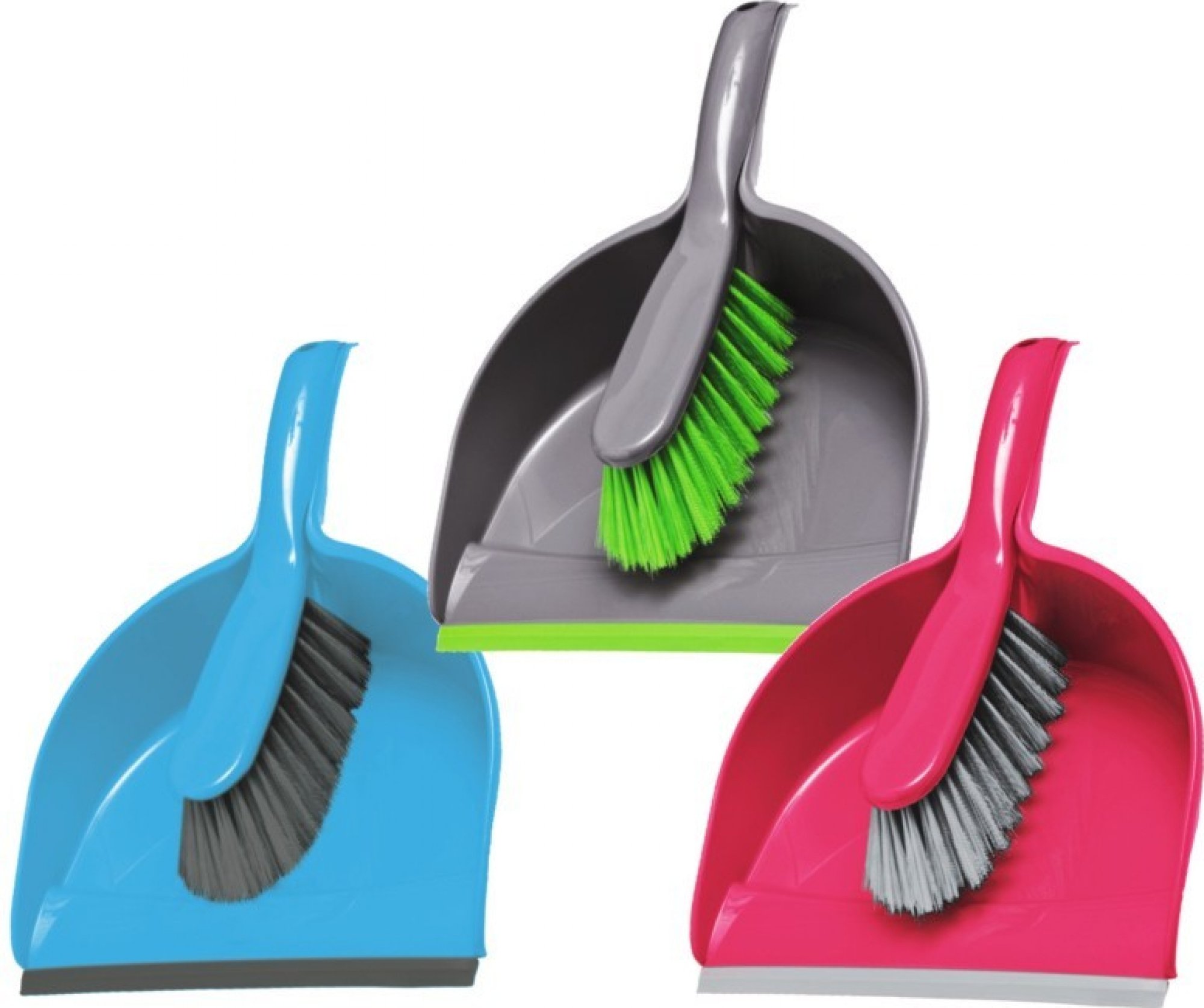 Spojené kartáčovny smetáček a lopatka s gumovou lištou