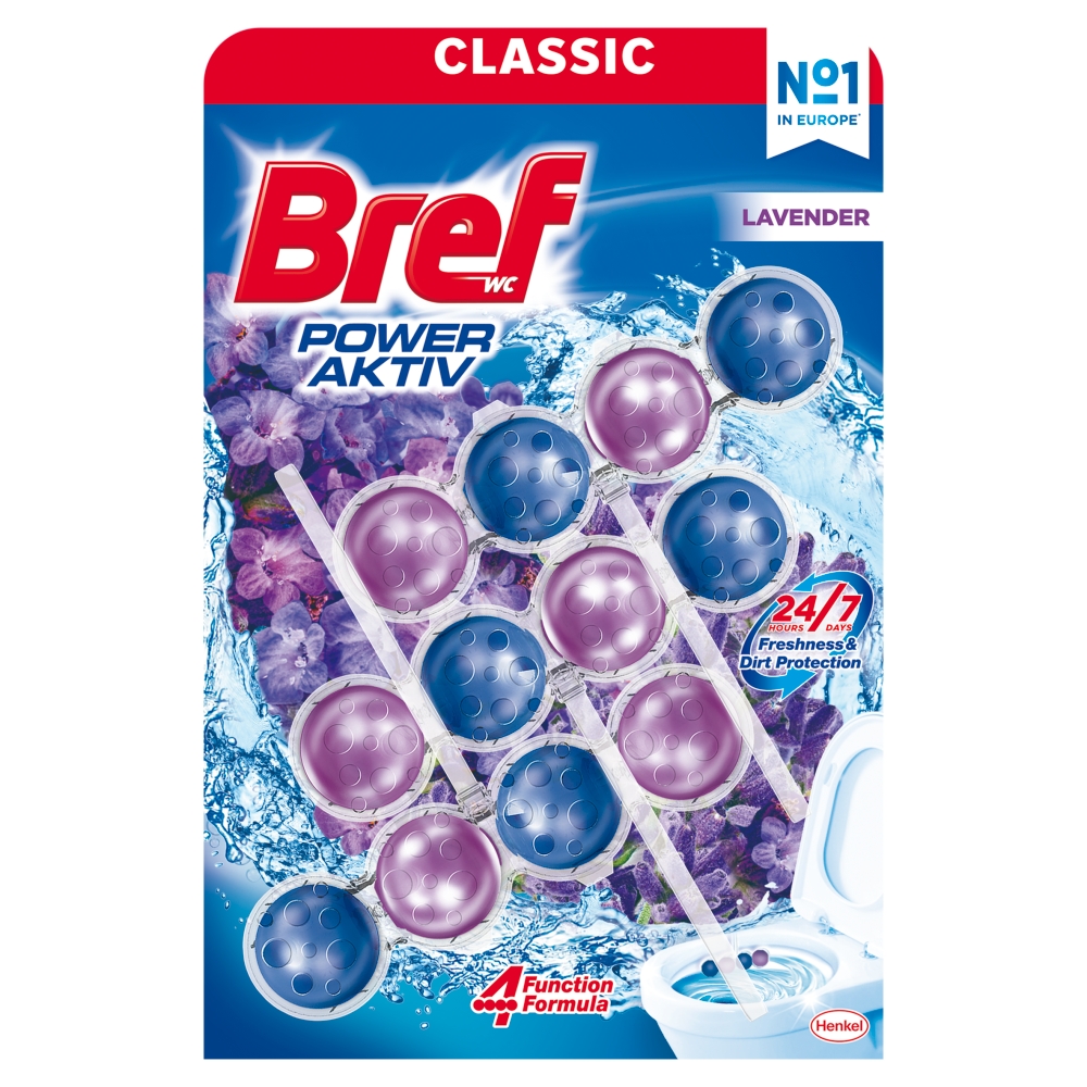 Bref Power Aktiv WC blok Lavender 3 x 50 g