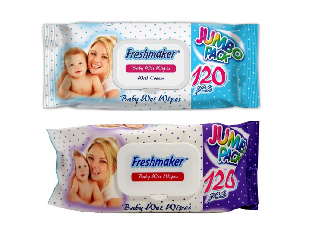 Freshmaker dětské ubrousky s klipem 120 ks