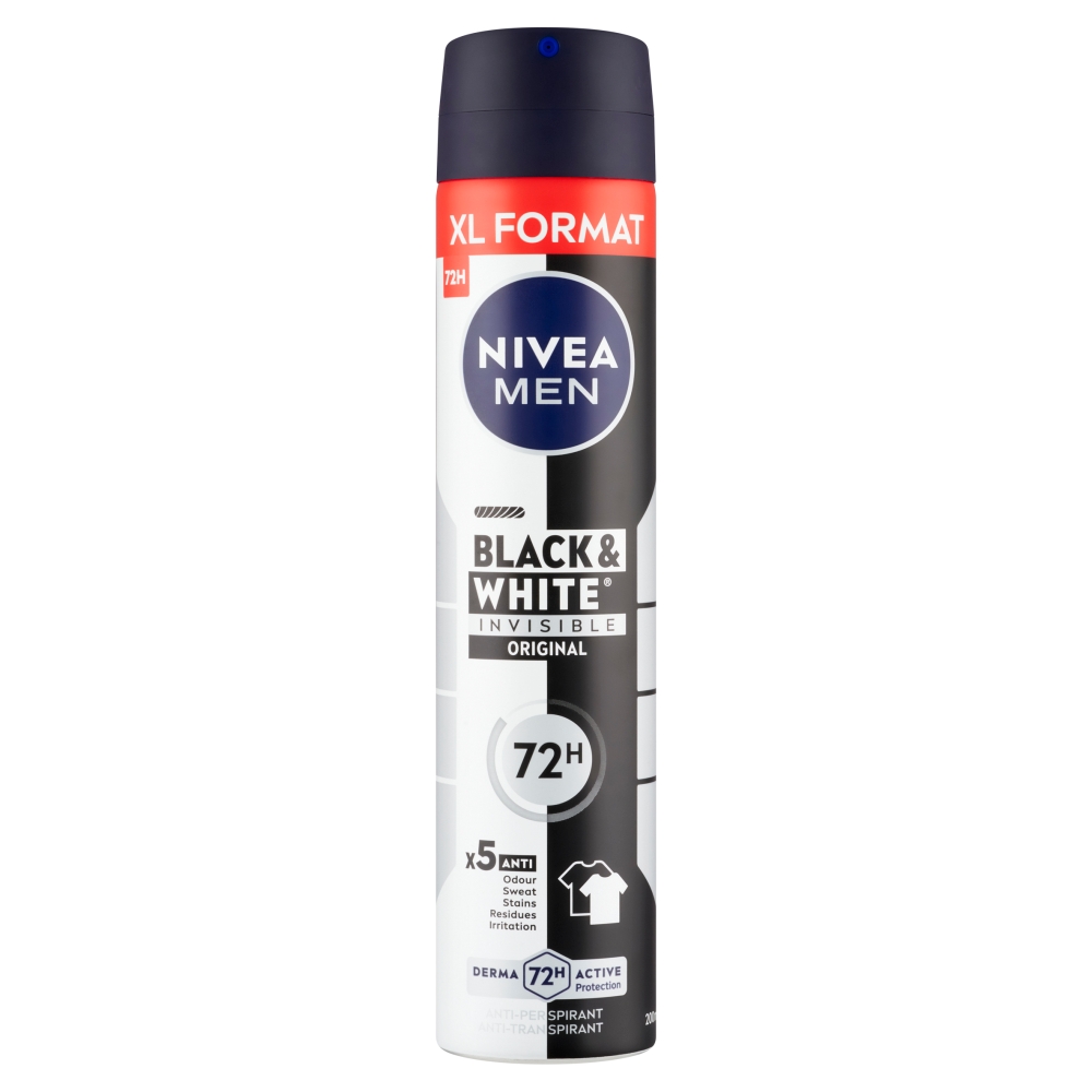 Levně Nivea Men Invisible for Black & White Original deospray 150 ml 50ml ZDARMA