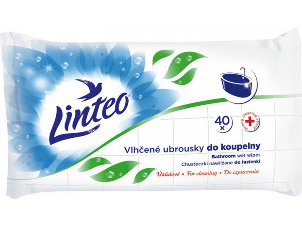 LINTEO Vlhčené ubrousky do koupelny 40ks