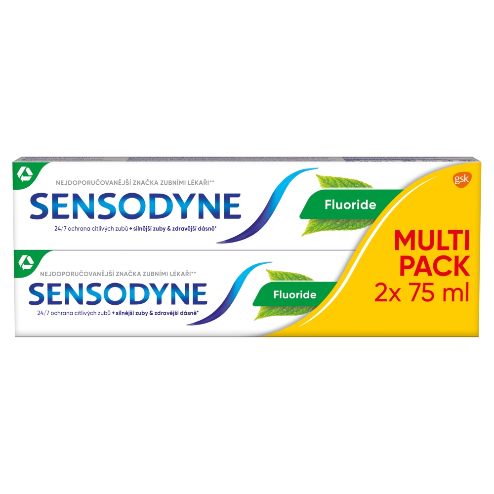 Glaxosmithkline Consumer Sensodyne Zubní pasta na citlivé zuby Fluoride Duopack 2 x 75 ml