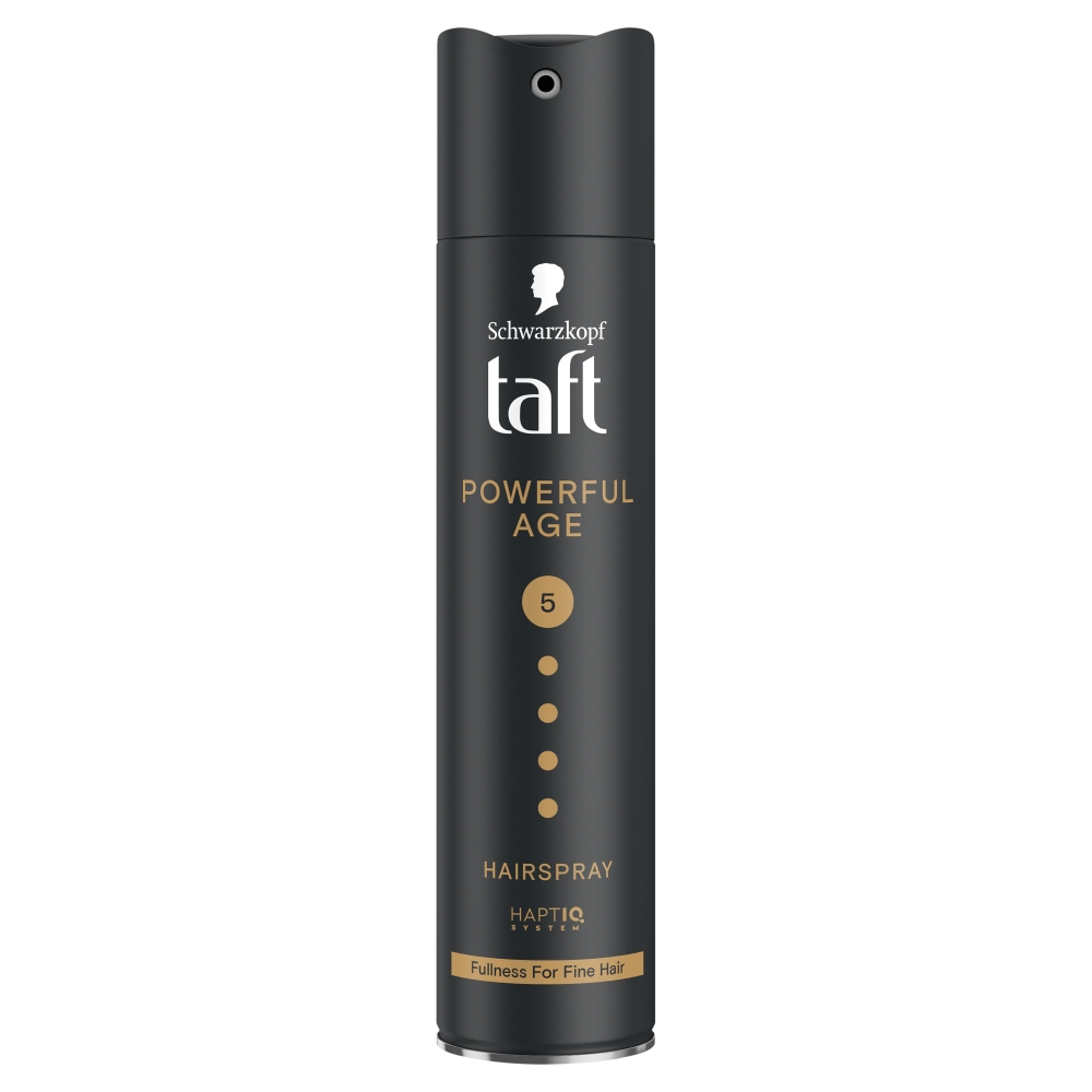 Levně Taft lak na vlasy Powerful Age 5 pro plnější účes s extra silnou fixací 250ml