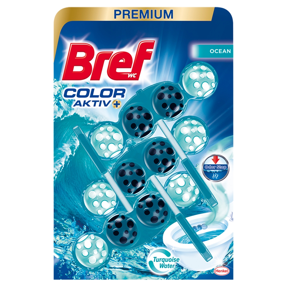 Bref Color Aktiv tuhý WC blok Ocean 3 x 50 g