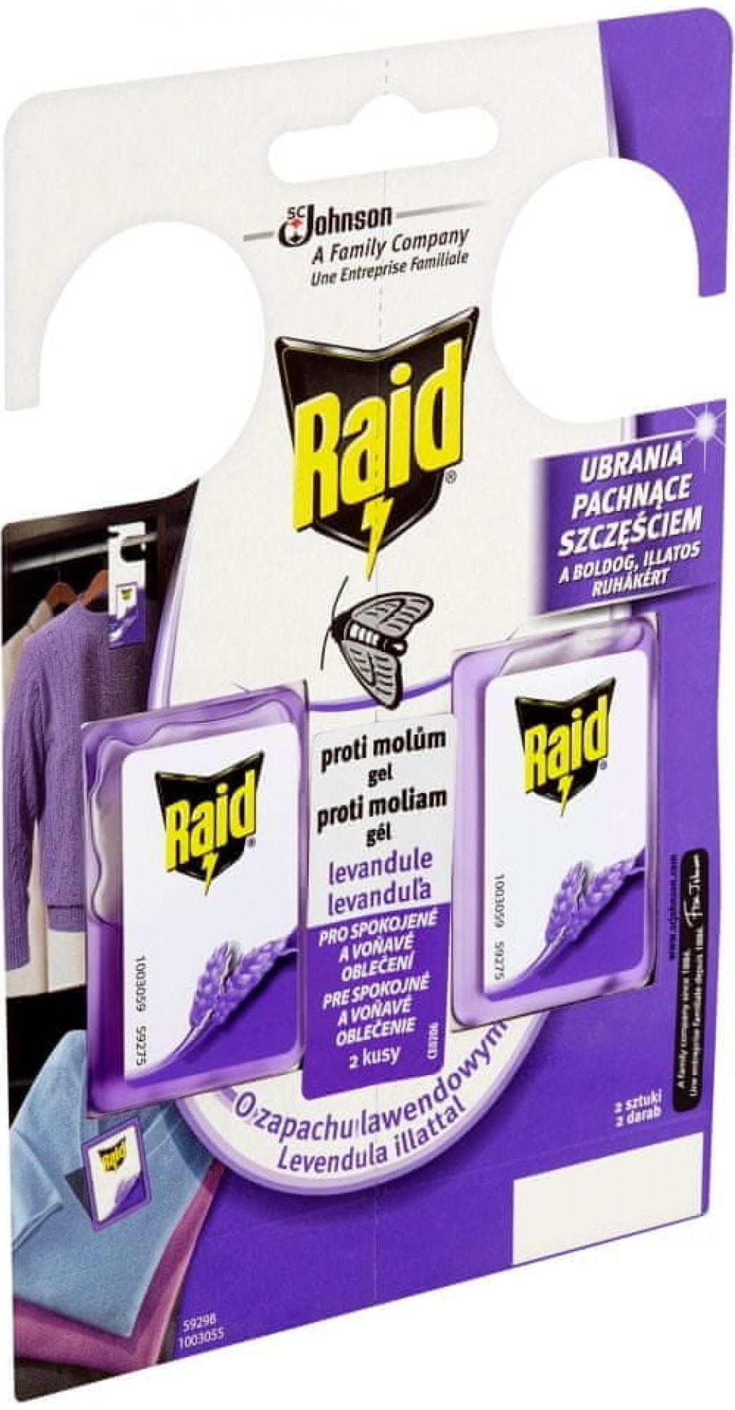 Raid Háček proti šatním molům s vůní levandule 2 ks