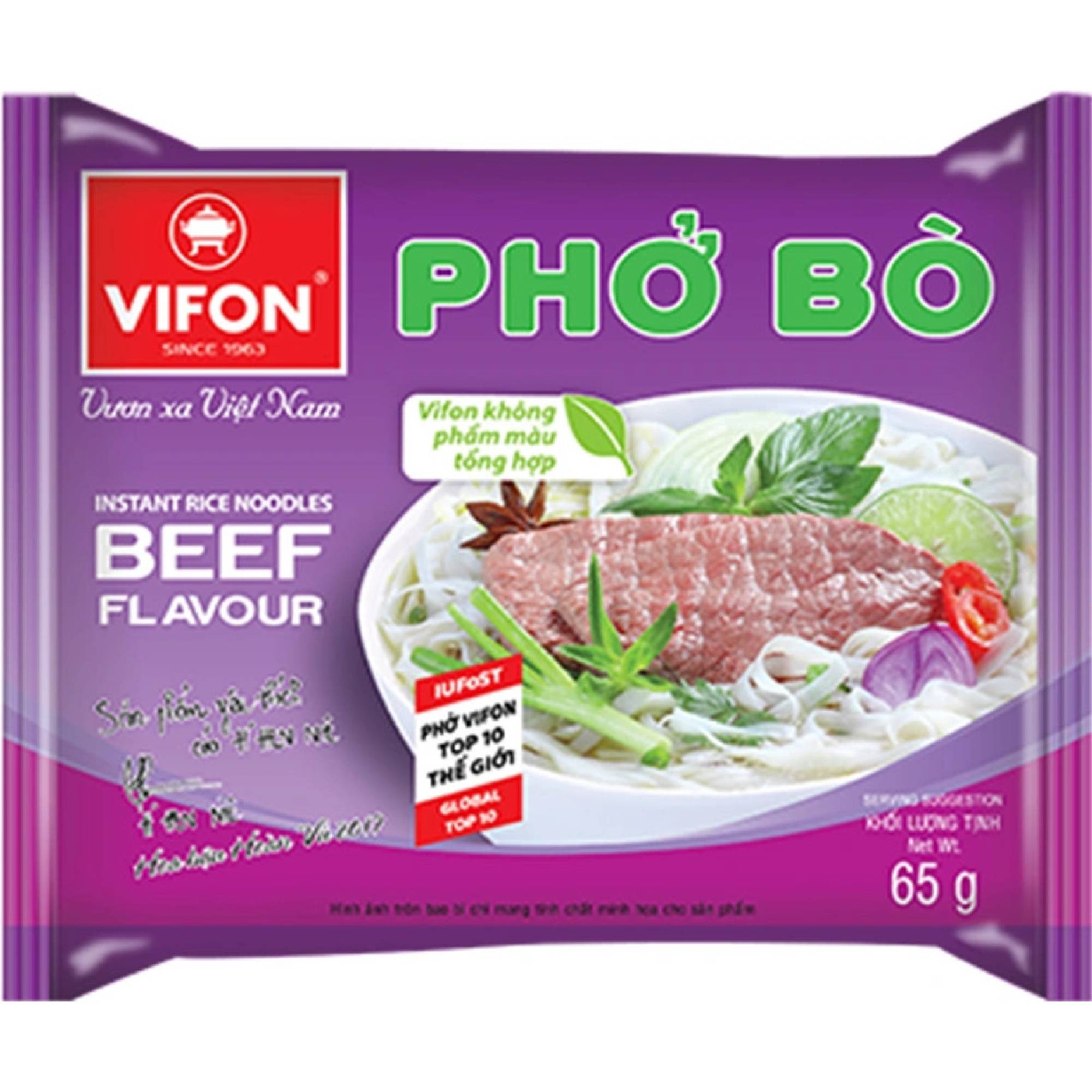 VIFON INSTANT RICE NOODLE BEEF Pho Bo Pravá Vietnamská polévka 60G