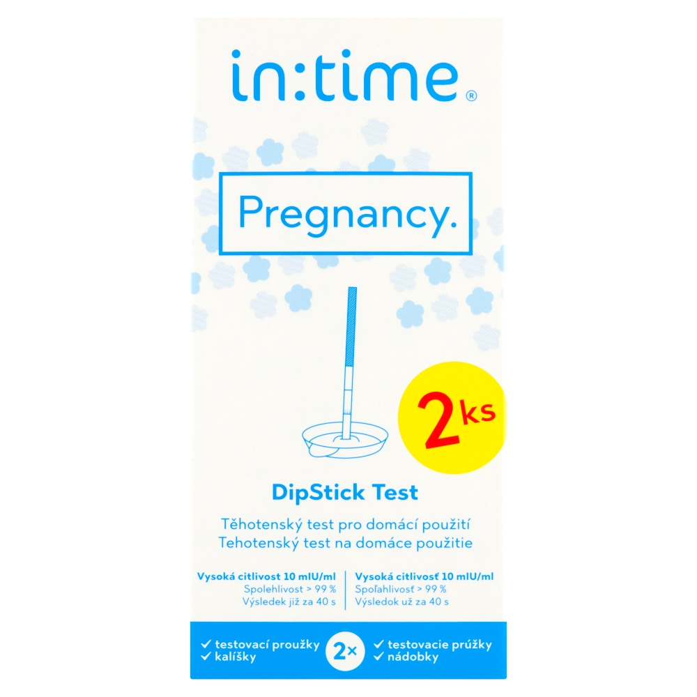 Levně in:time Intime Pregnancy DipStick těhotenský test 2 ks