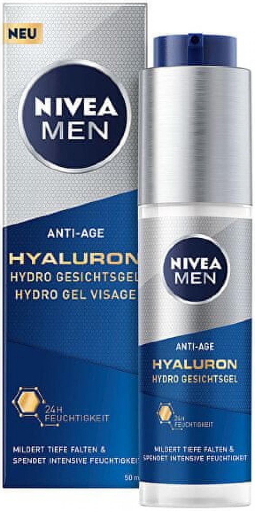 Levně Nivea Hydro Gel Visage Men Hyaluron Anti-Age 50 ml