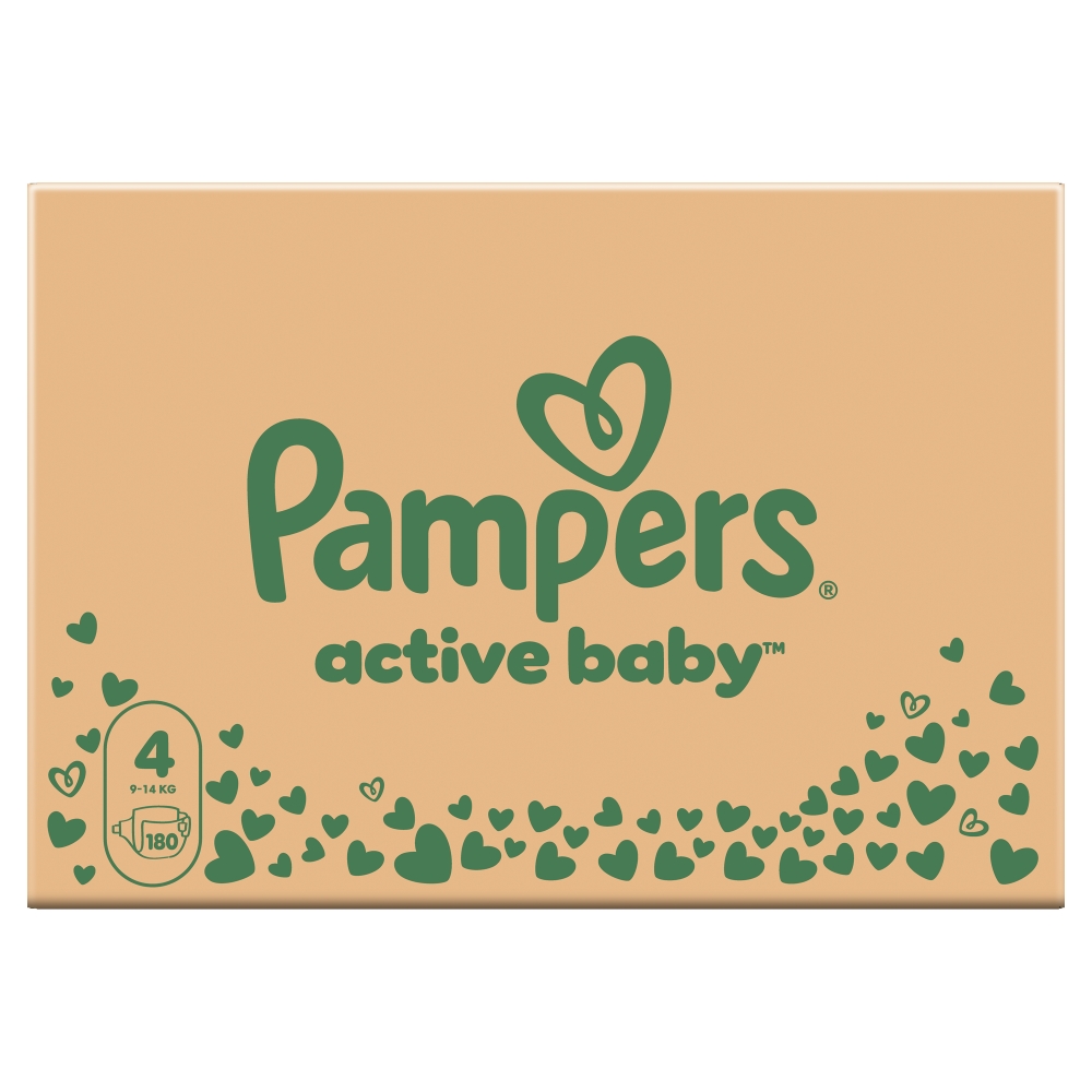 PAMPERS Active Baby 4 velikost 9-14kg 180 kusů