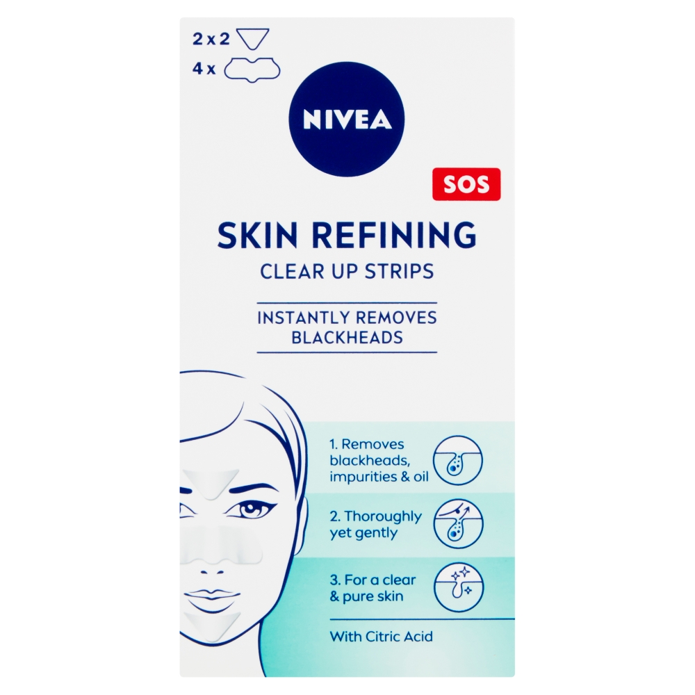 Levně Nivea Visage čistící pleťové náplasti nos brada čelo 8 ks