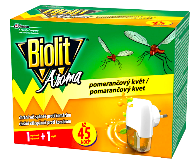 Biolit Aroma Elektrický odpařovač s vůní pomeranče proti komárům 45 nocí strojek  náplň 27 ml