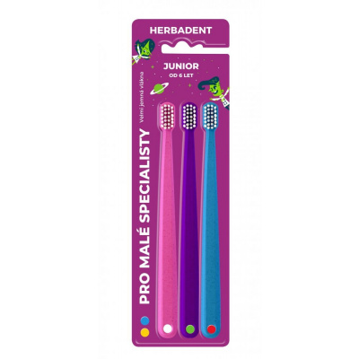 Levně Herbadent Triplepack Junior zubní kartáček s ultrajemnými vlákny
