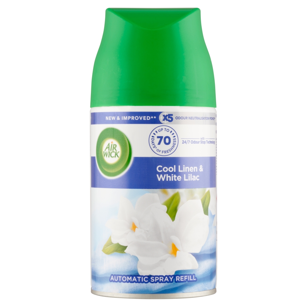 Air Wick Freshmatic Max svěží prádlo & bílý šeřík náhradní náplň 250 ml