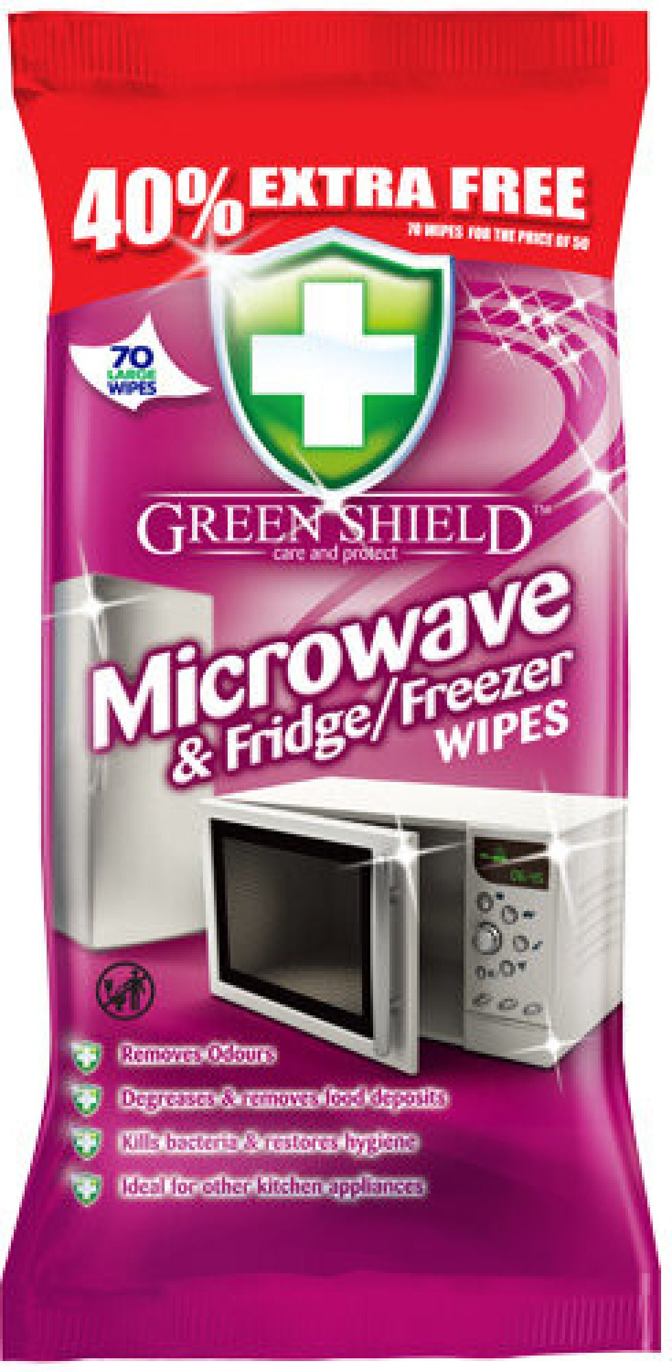 Green shield ubrousky vlhčené na mikrovlnky a lednice 70ks