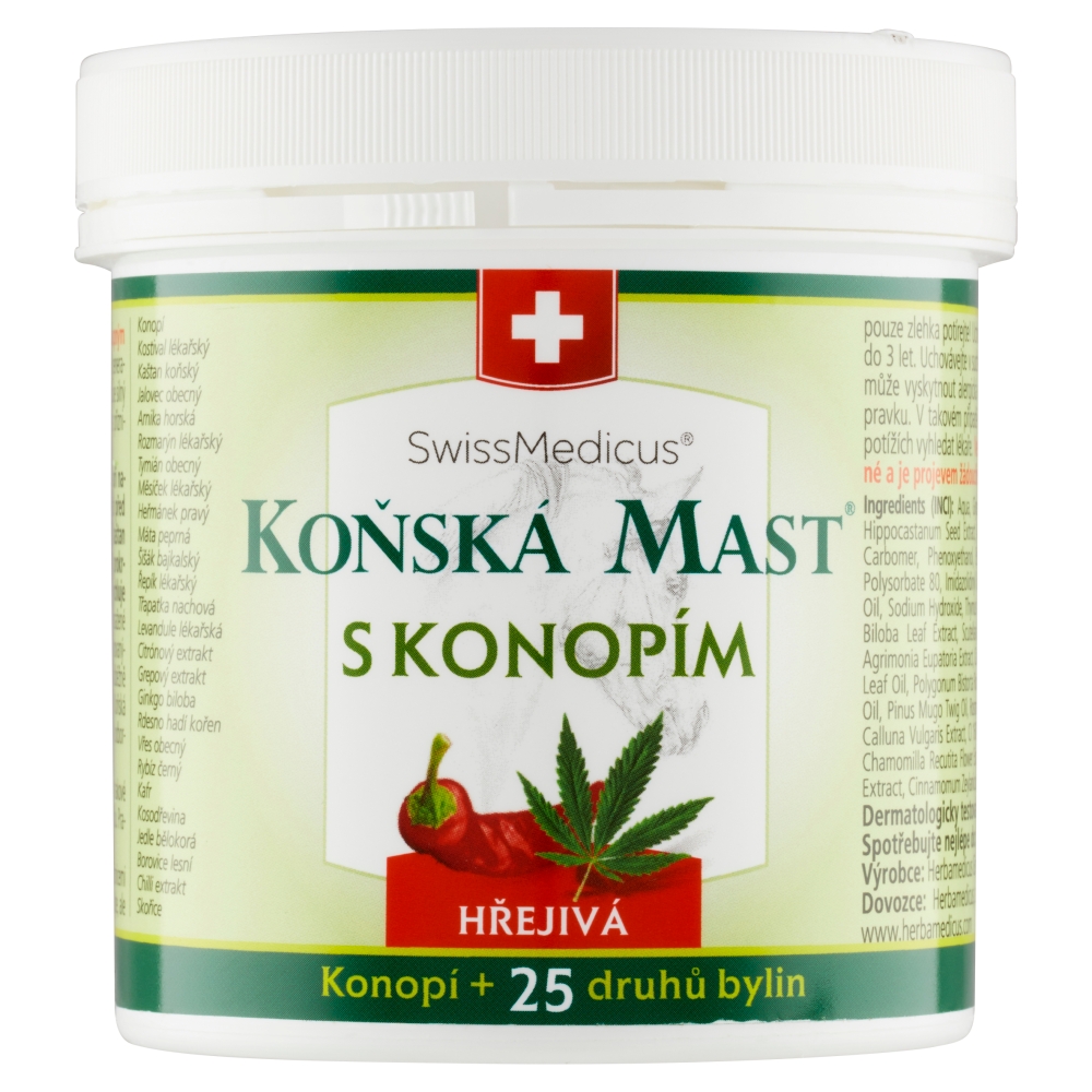 Swissmedicus koňská mast s konopím hřejivá 250 ml