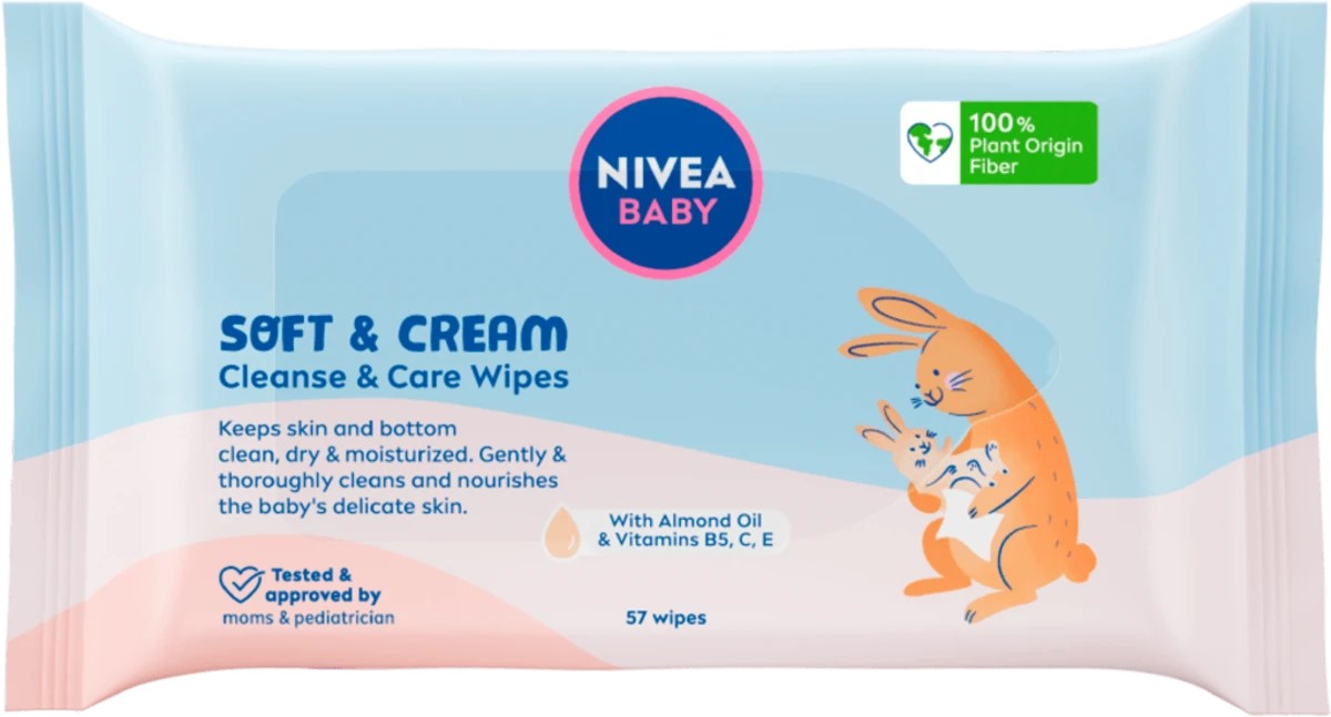 Nivea Baby ubrousky 57ks Soft & Cream