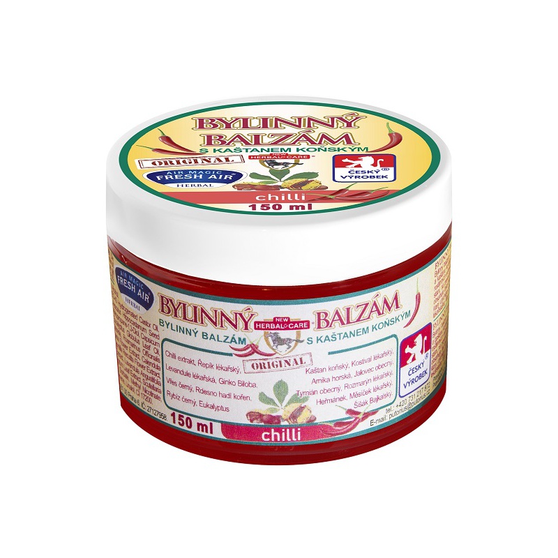 Bylinný balzám s kaštanem koňským 150 ml s chilli
