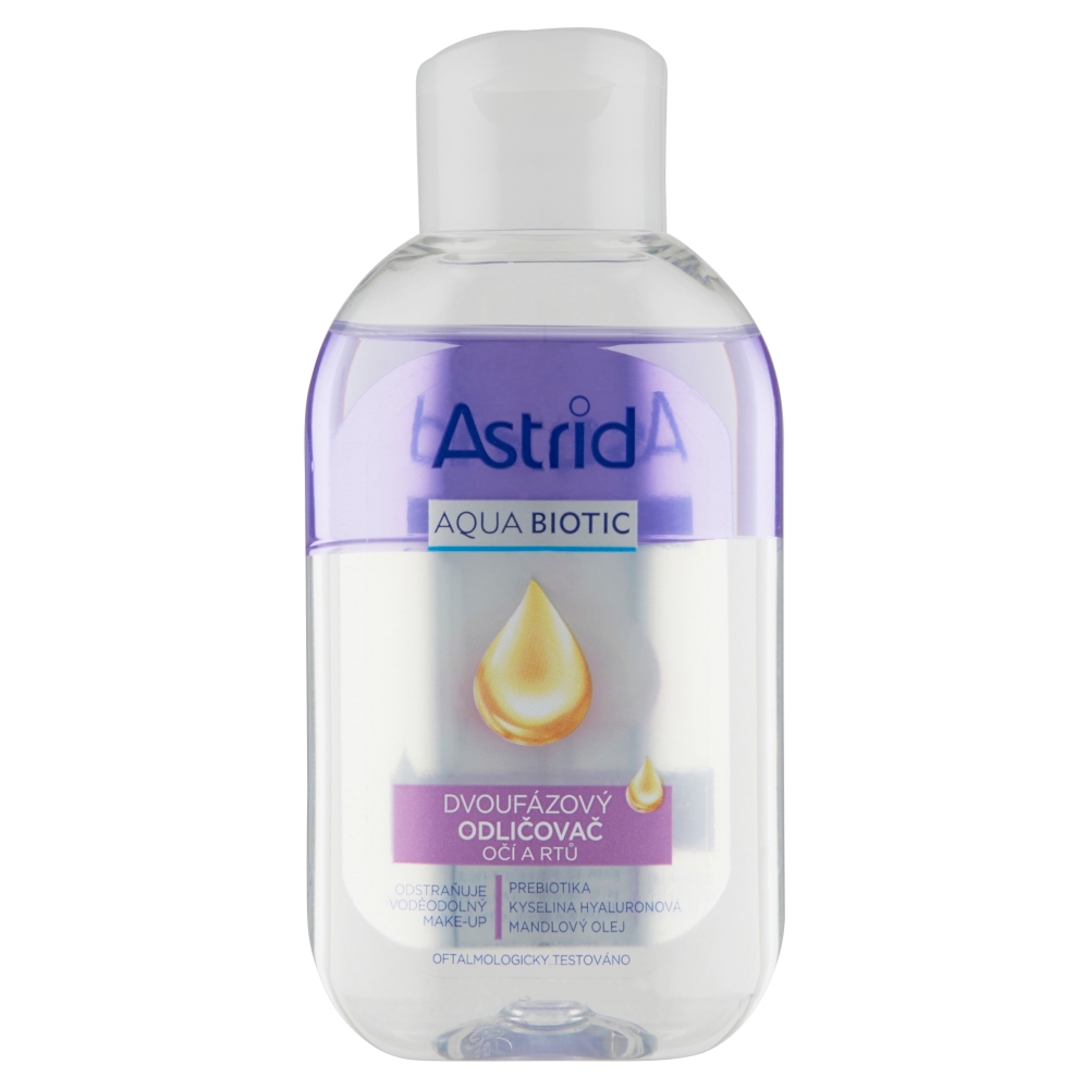 ASTRID AQUA BIOTIC Dvoufázový odličovač očí a rtů, 125ml