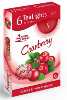 Santo čajová vonná svíčka 6ks Brusinka