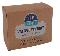 Tip Line vatové bambusové tyčinky krabička 200 ks