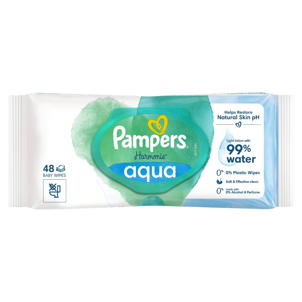 Pampers Harmonie AQUA Dětské Čisticí Ubrousky 48 ks
