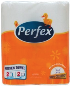 Kuchyňské utěrky Perfex - 2vrstvý, bílé, 2 ks