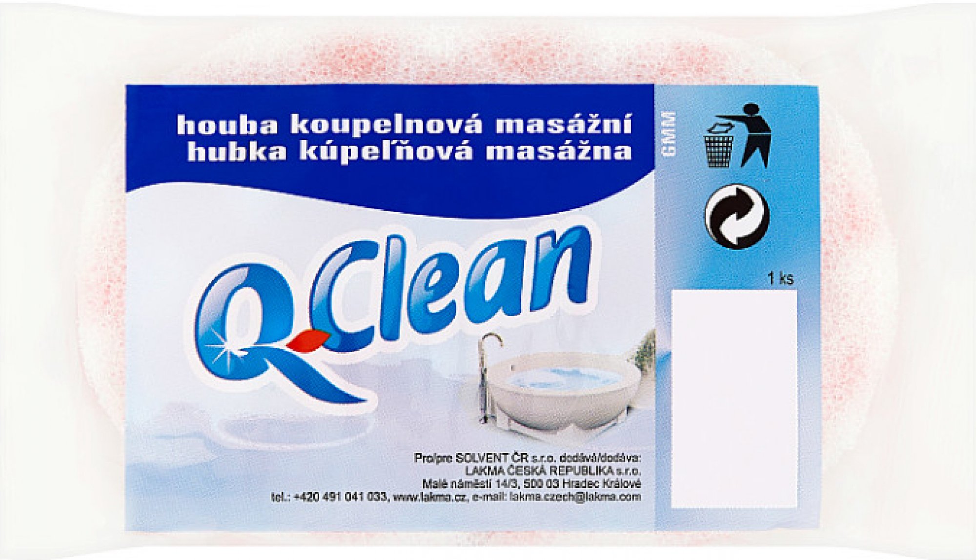 Q-CLEAN Masážní koupelová houba 1 ks