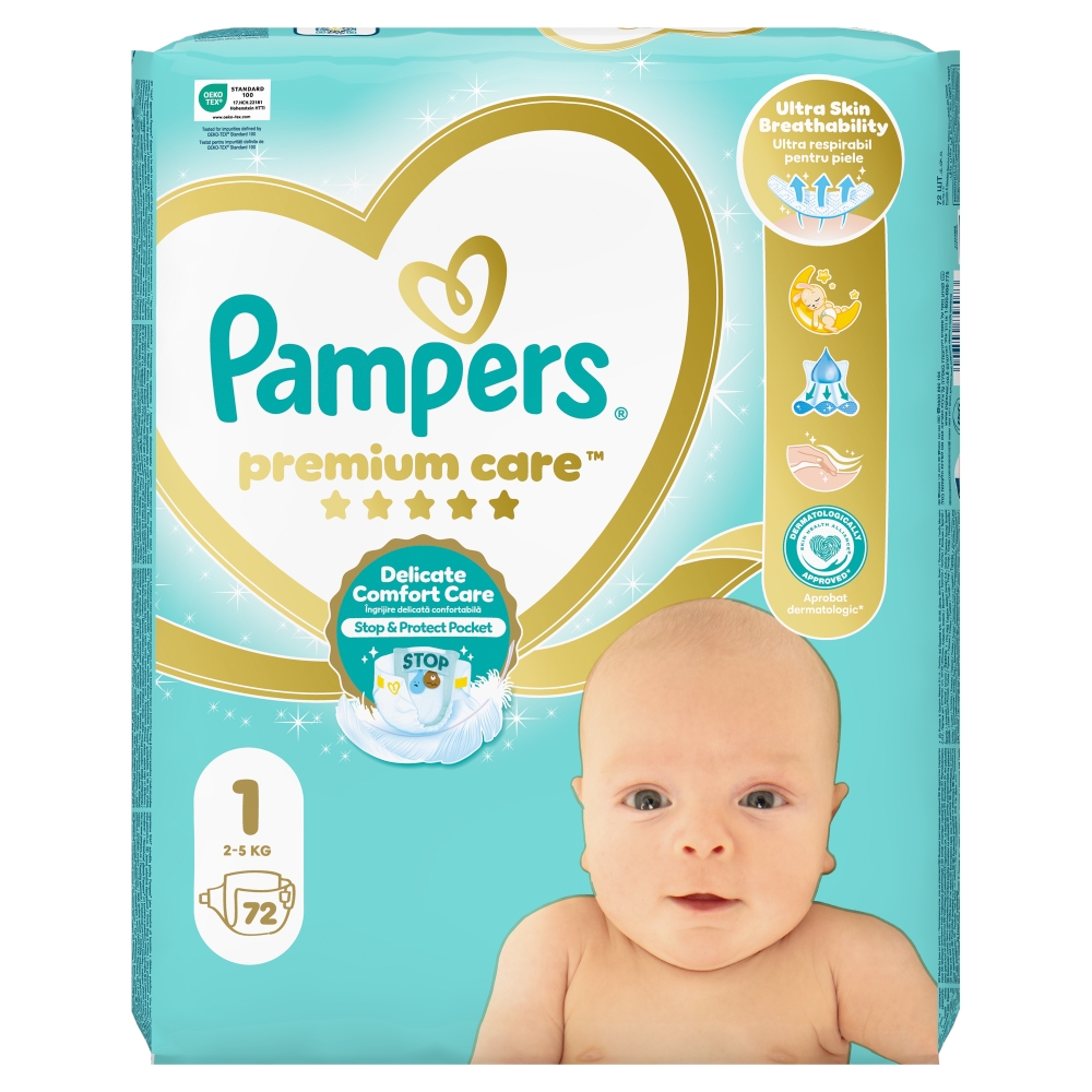 Levně Pampers Premium Care S1 72 ks