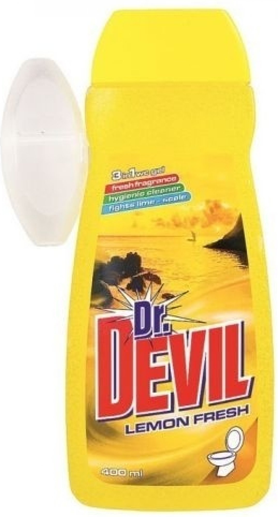 Dr. Devil WC gel s košíčkem 3v1 Lemon 400 ml
