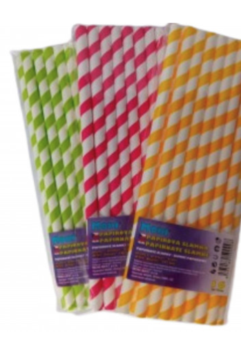 Mimoni Slámky (Brčko) papírové 6/197mm - 25ks Moni barevné