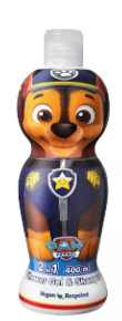 Kids: Paw Patrol Chase dětský sprchový gel a šampon 2 v 1 pro děti 400 ml