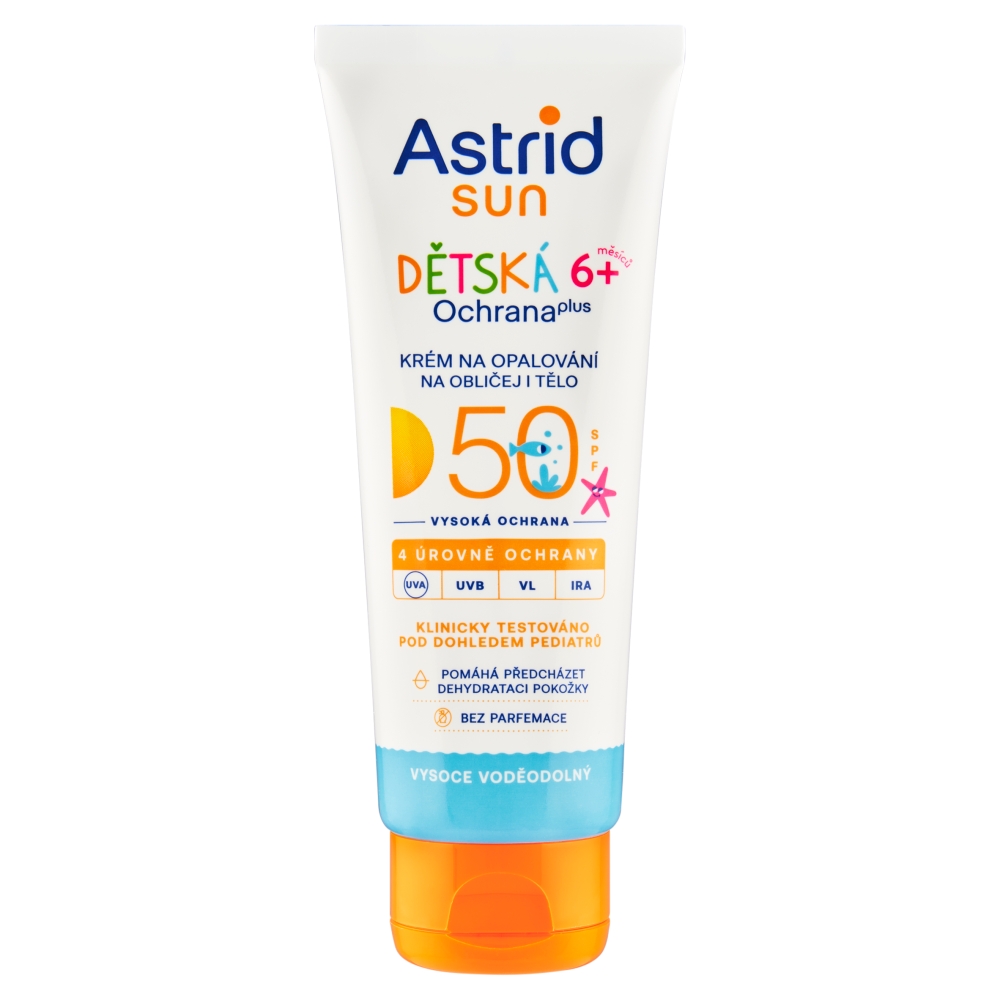 Levně Sarantis Astrid Sun Dětský krém na obličej a tělo na opalování SPF 50 75 ml