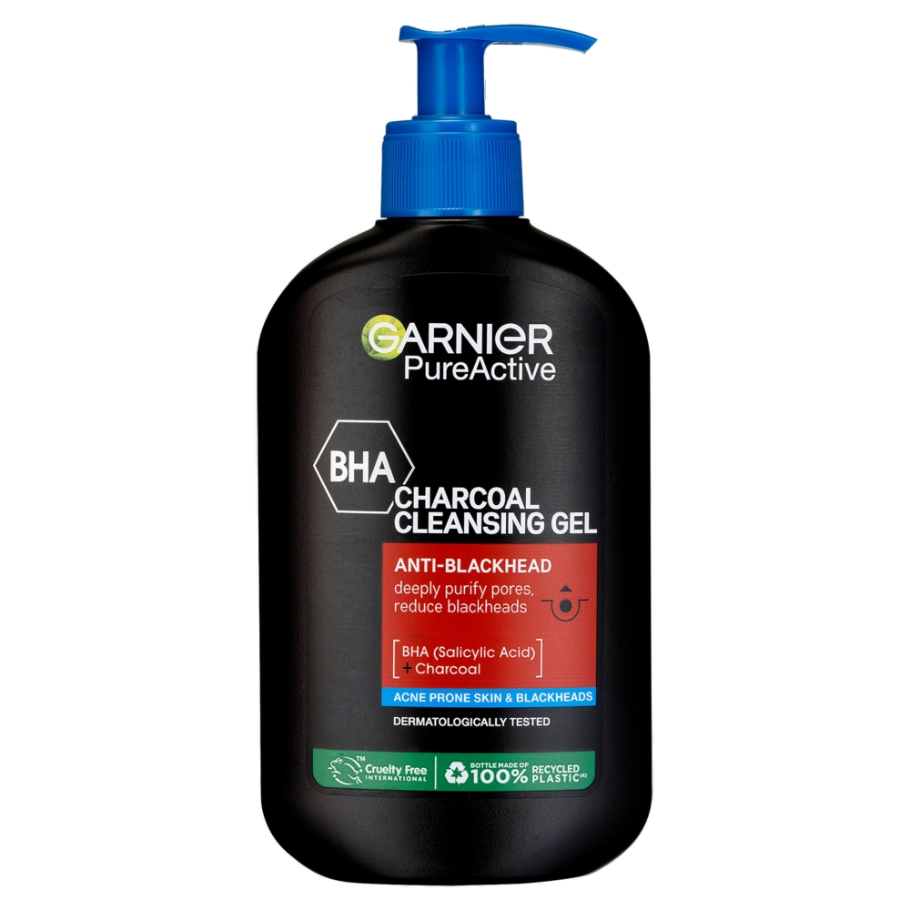 Levně Garnier Pure Active Charcoal čisticí gel proti černým tečkám 250 ml
