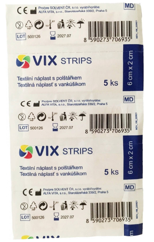 VIX náplast střihaná 6 cm x 2 cm 5 ks