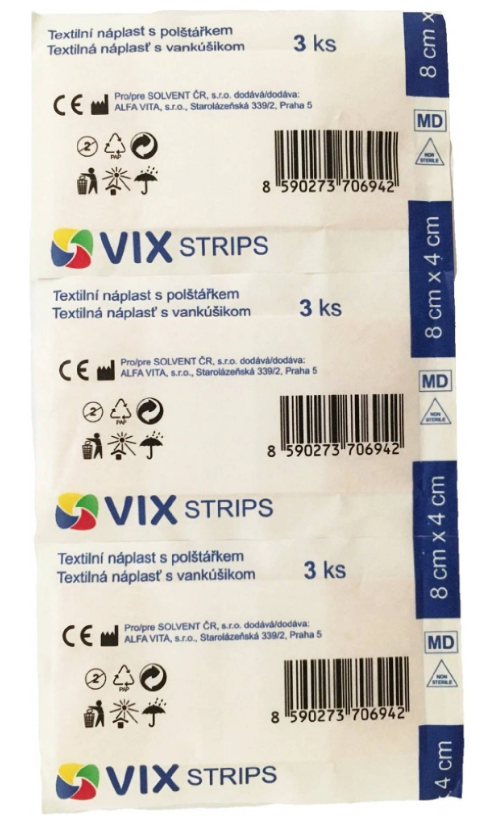 VIX náplast střihaná 8 cm x 4 cm 3ks