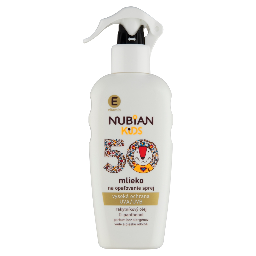 Nubian Kids mléko na opalování SPF 50 ve spreji 200ml