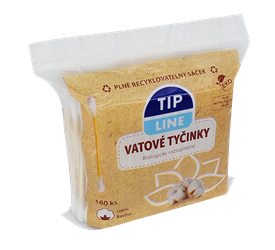Tip Line vatové tyčinky (160ks/sáček) EKO