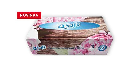 Q Soft kapesník (80ks/krabice ) pivoňka
