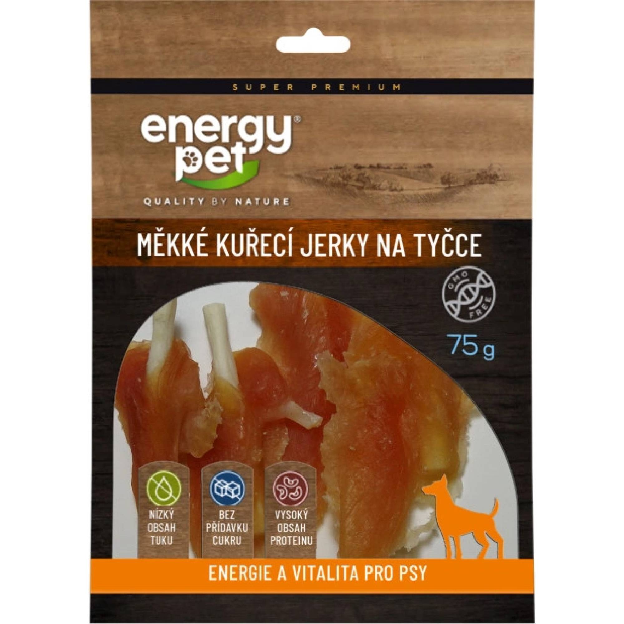 Energy Pet měkké kuřecí jerky na tyčce 75g