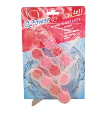 Q Power WC závěs tuhý (3ks/balení) růžové květy