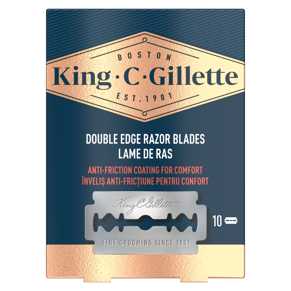 Levně Gillette King C. Double Edge žiletky 10 ks