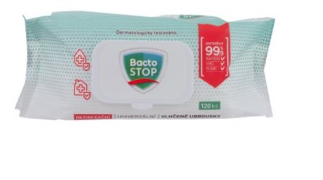 BactoSTOP Dezinfekční vlhčené ubrousky(120ks/sáč)