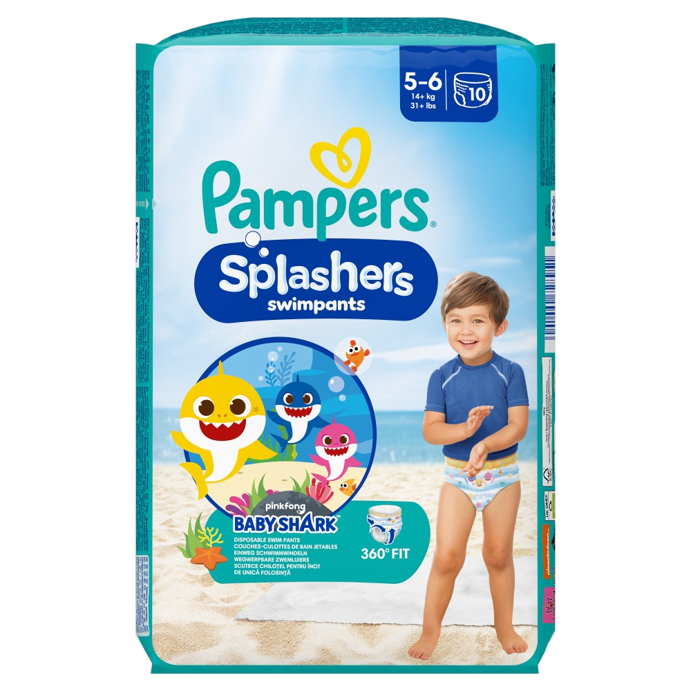 Pampers kalhotkové plenky Splashers Carry Pack Baby Shark vel.5 10ks