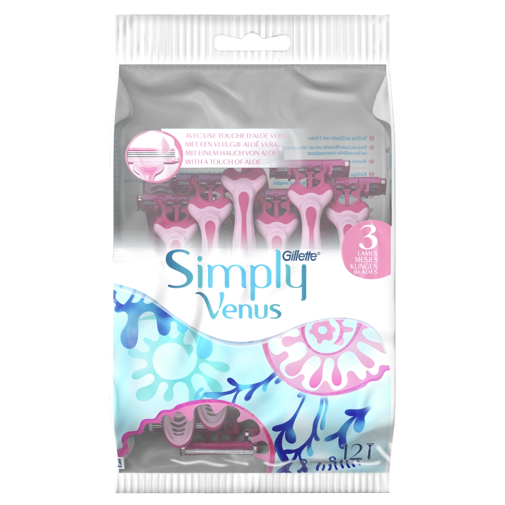 Levně Gillette Simply Venus 3 Plus - holítka 84ks v sáčku